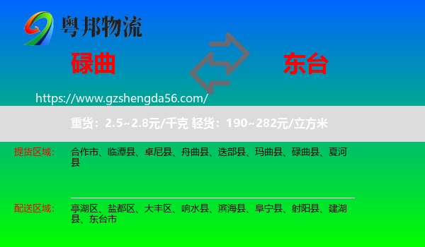 碌曲县到东台市物流专线