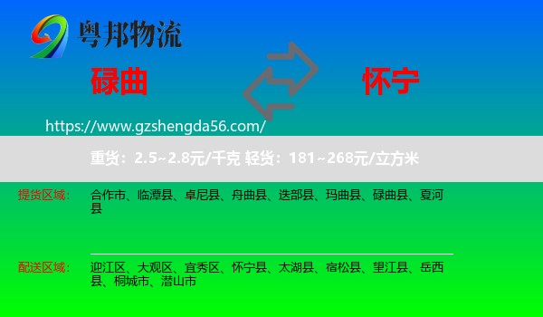 碌曲县到怀宁县物流专线