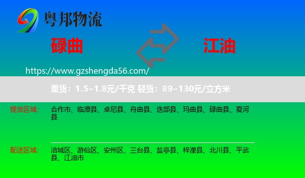 碌曲县到江油市物流专线