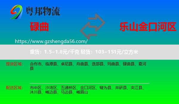 碌曲县到金口河区物流专线