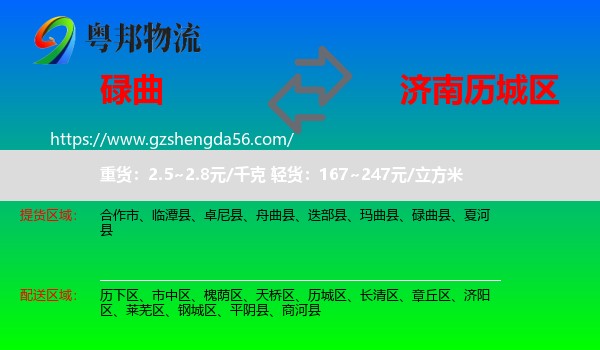 碌曲县到历城区物流专线