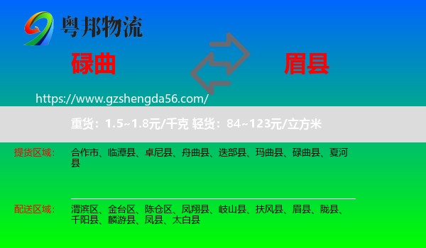 碌曲县到眉县物流专线