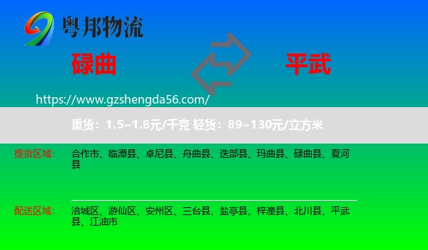 碌曲县到平武县物流专线