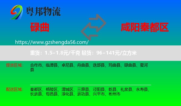 碌曲县到秦都区物流专线