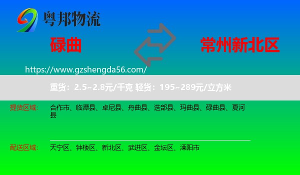碌曲县到新北区物流专线