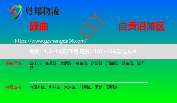 碌曲县到沿滩区物流专线