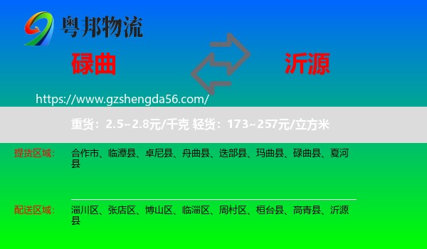 碌曲县到沂源县物流专线