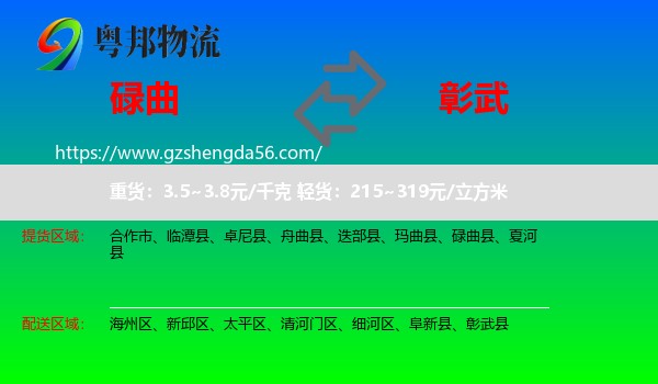 碌曲县到彰武县物流专线