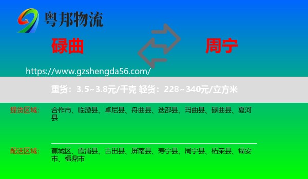 碌曲县到周宁县物流专线