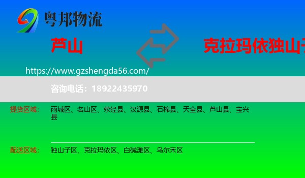 芦山县到独山子区物流专线