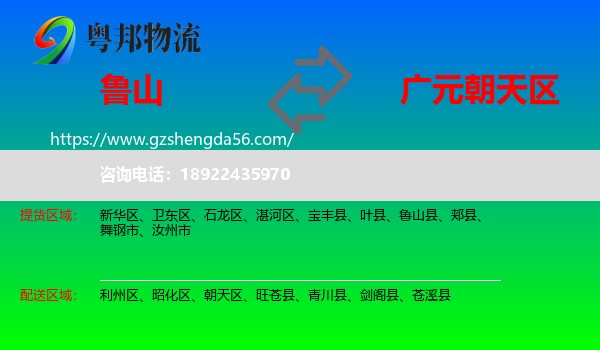鲁山县到朝天区物流专线