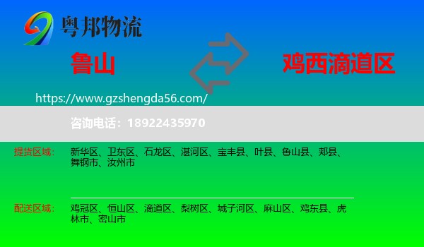鲁山县到滴道区物流专线