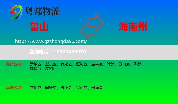 鲁山县到海南州物流