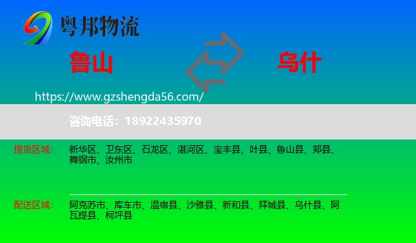 鲁山县到乌什县物流专线