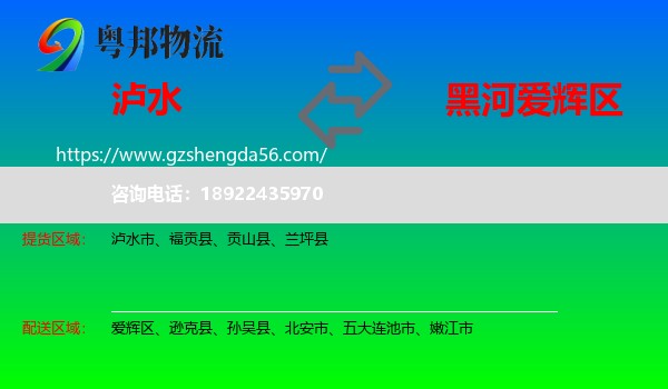 泸水市到爱辉区物流专线