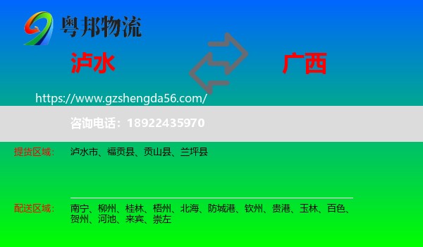 泸水市到广西物流专线