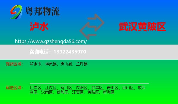 泸水市到黄陂区物流专线