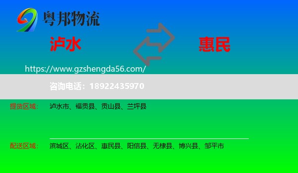 泸水市到惠民县物流专线