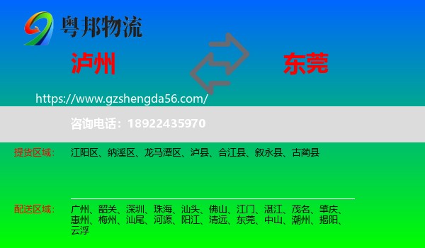 泸州到东莞物流