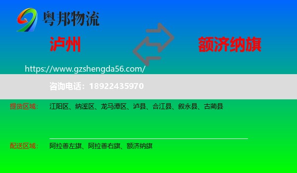 泸州到额济纳旗物流专线