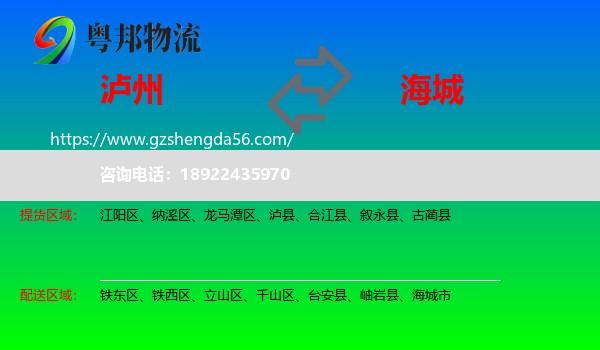泸州到海城市物流专线