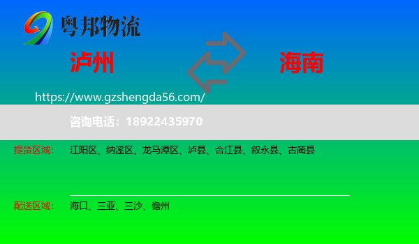 泸州到海南物流