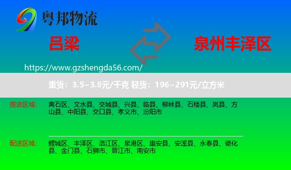 吕梁到丰泽区物流专线