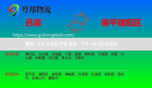 吕梁到建阳区物流专线