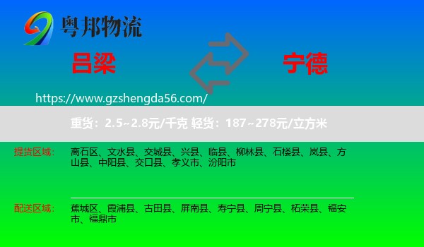 吕梁到宁德物流