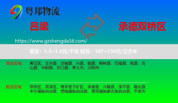 吕梁到双桥区物流专线