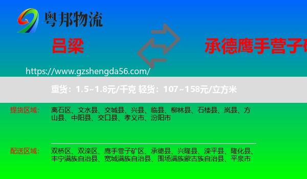 吕梁到鹰手营子矿区物流专线