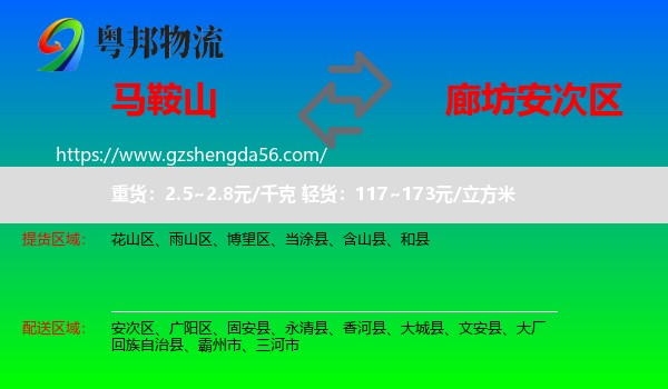 马鞍山到安次区物流专线