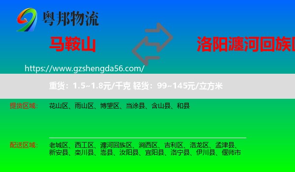马鞍山到瀍河回族区物流专线