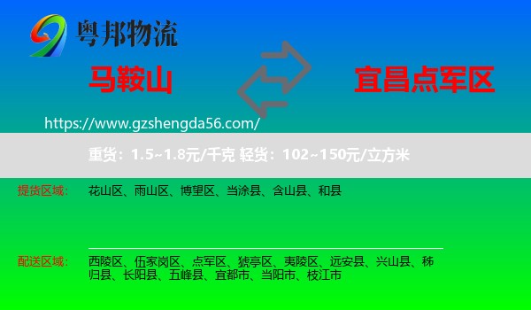 马鞍山到点军区物流专线