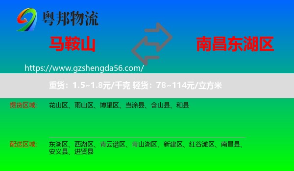 马鞍山到东湖区物流专线