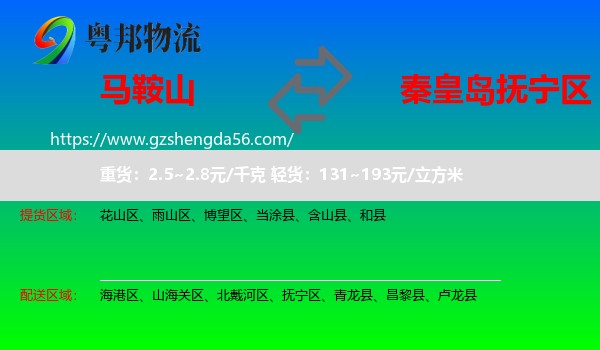 马鞍山到抚宁区物流专线