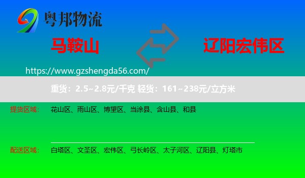 马鞍山到宏伟区物流专线