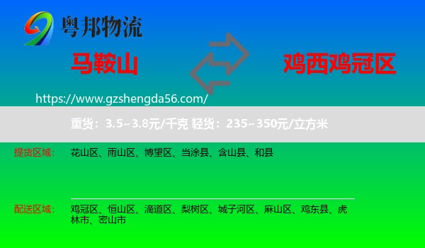 马鞍山到鸡冠区物流专线