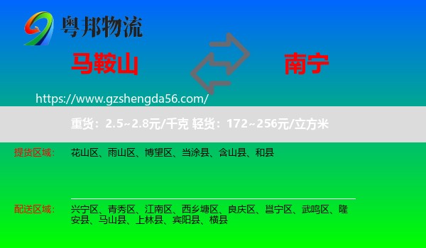 马鞍山到南宁专线