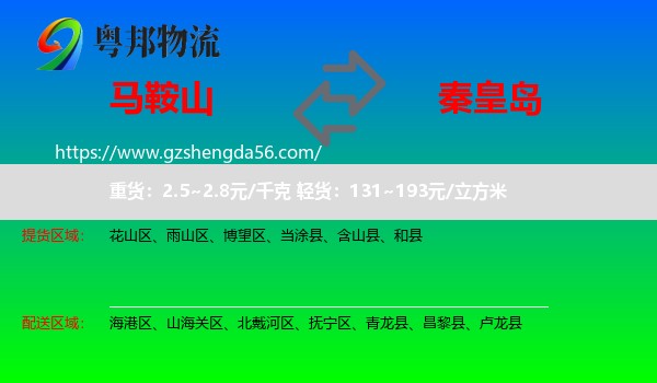 马鞍山到秦皇岛物流