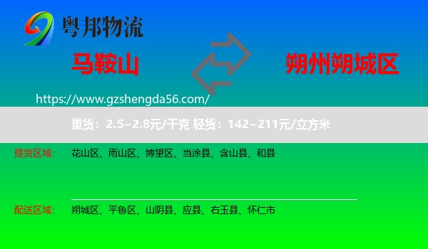 马鞍山到朔城区物流专线