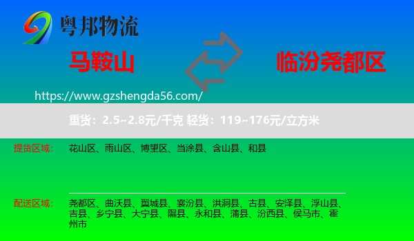 马鞍山到尧都区物流专线