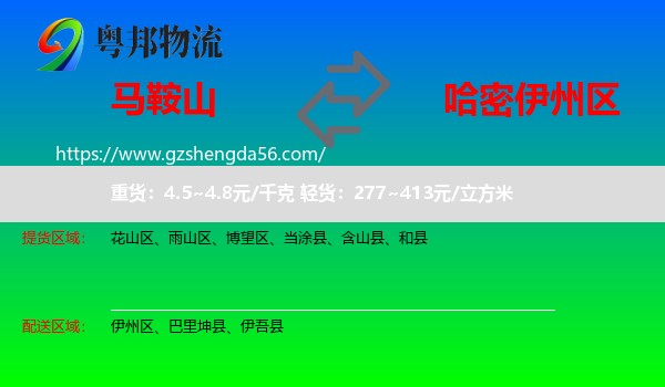 马鞍山到伊州区物流专线