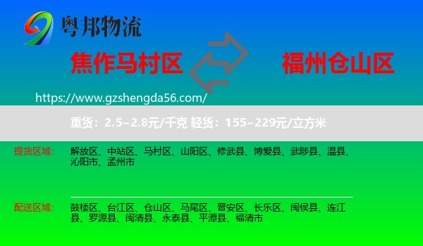 马村区到仓山区物流专线