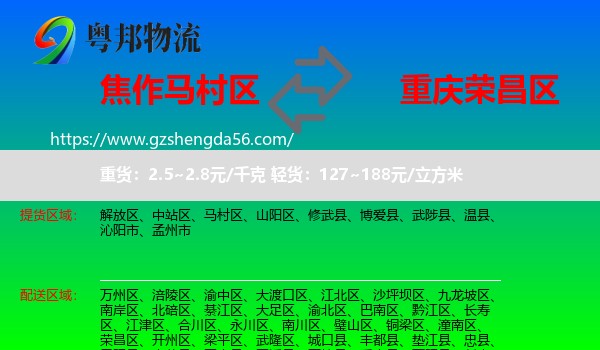 马村区到荣昌区物流专线