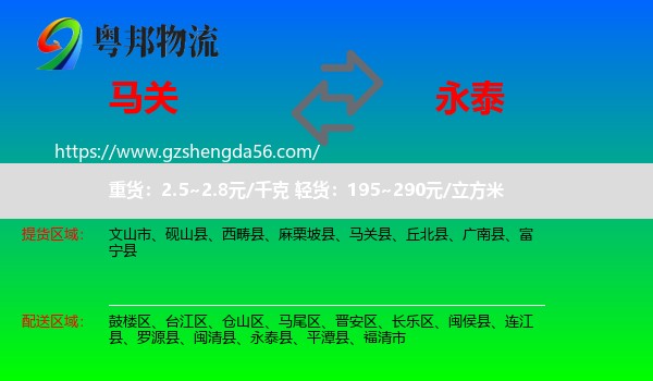 马关县到永泰县物流专线