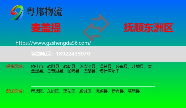 麦盖提县到东洲区物流专线