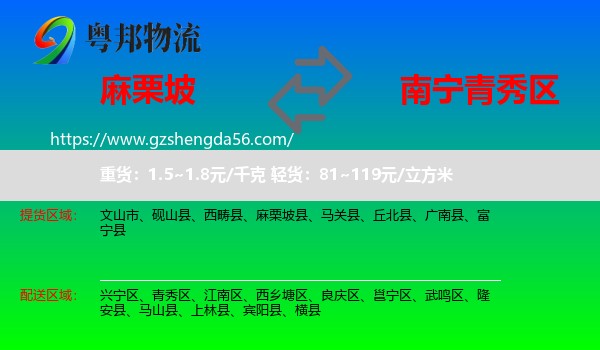 麻栗坡县到青秀区物流专线