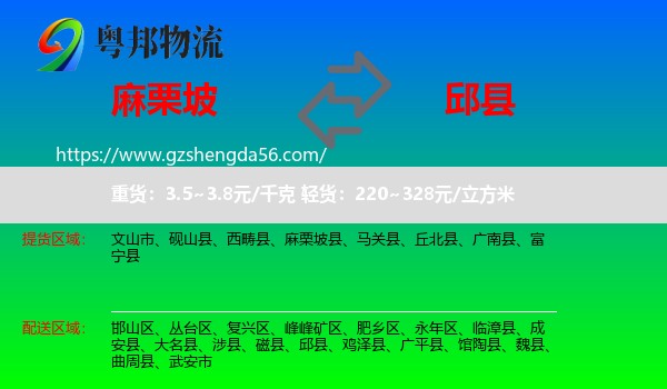 麻栗坡县到邱县物流专线