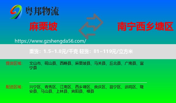 麻栗坡县到西乡塘区物流专线